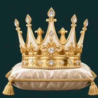 Gold crown on cushion — Rich Prize